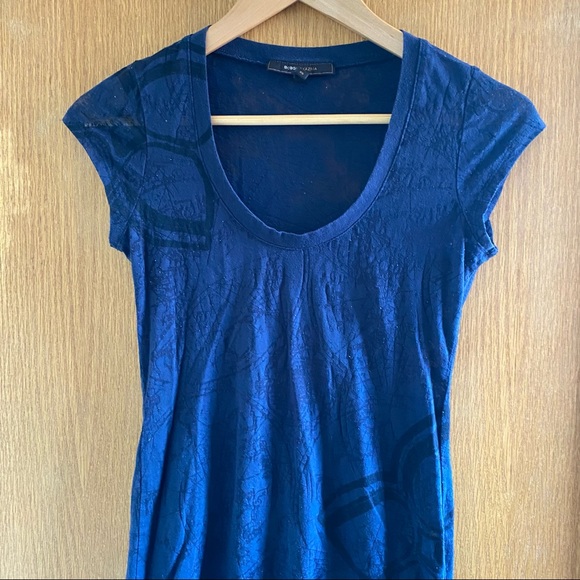 BCBGMAXAZRIA • Patterned Burnout Scoop Neck Tee - Size XS - Picture 12 of 16